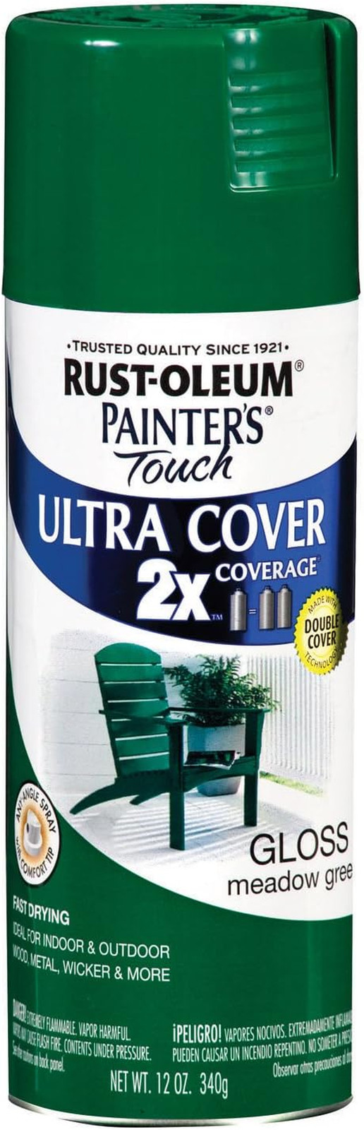Rust-Oleum Ultra Cover Gloss Meadow Green Spray Paint 12 oz.