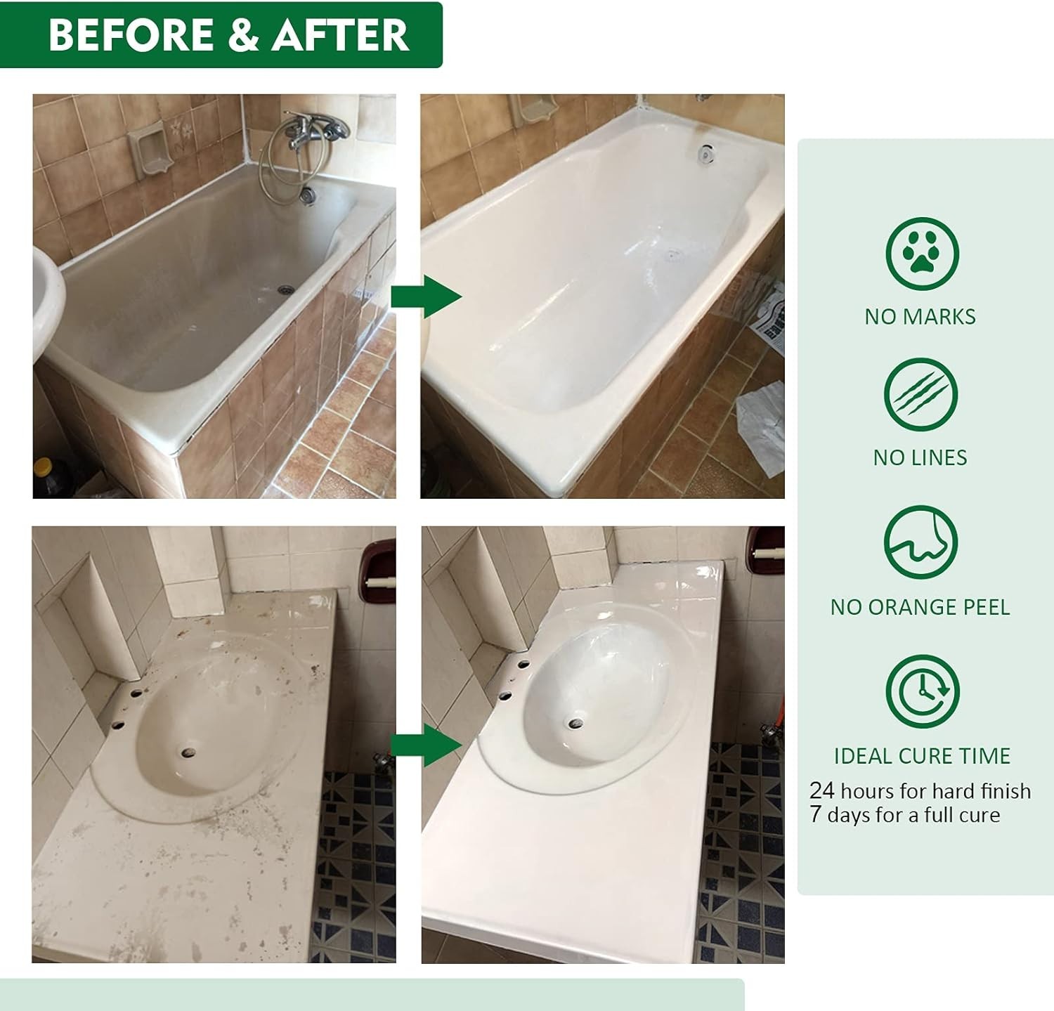 Tub and Tile Refinishing Kit White 17.5oz Enamel for Ceramic Porcelain Fiberg…