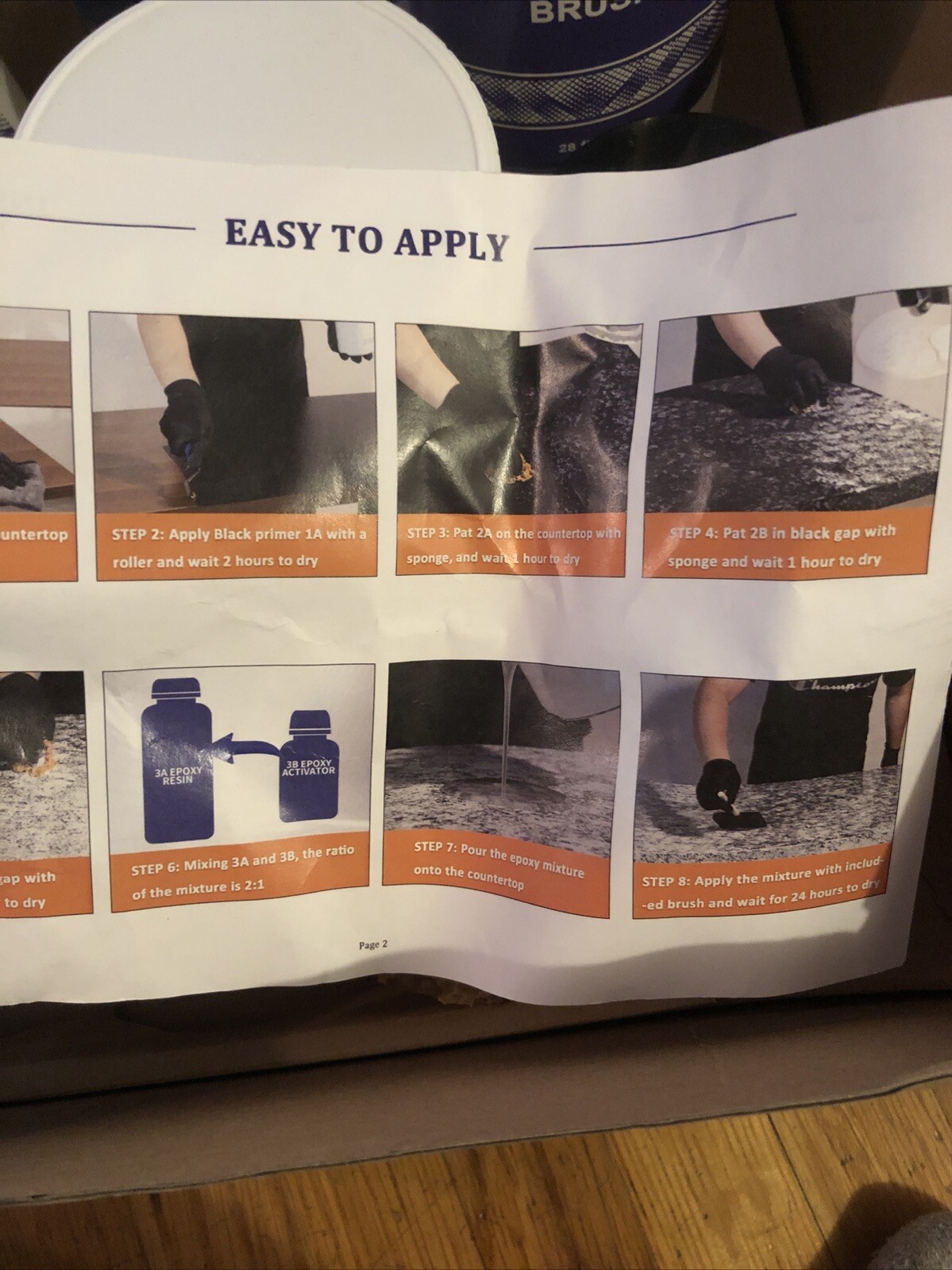 Epoxy Countertop Paint Kit – Glossy Granite Counter Top Refinishing Paint -White