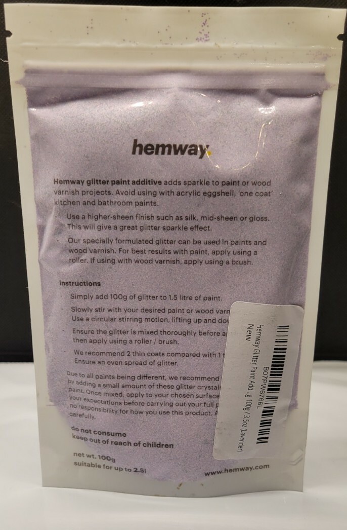 Hemway (Lavender) Glitter Paint Additive Crystals 100g / 3.5oz for Acrylic Latex