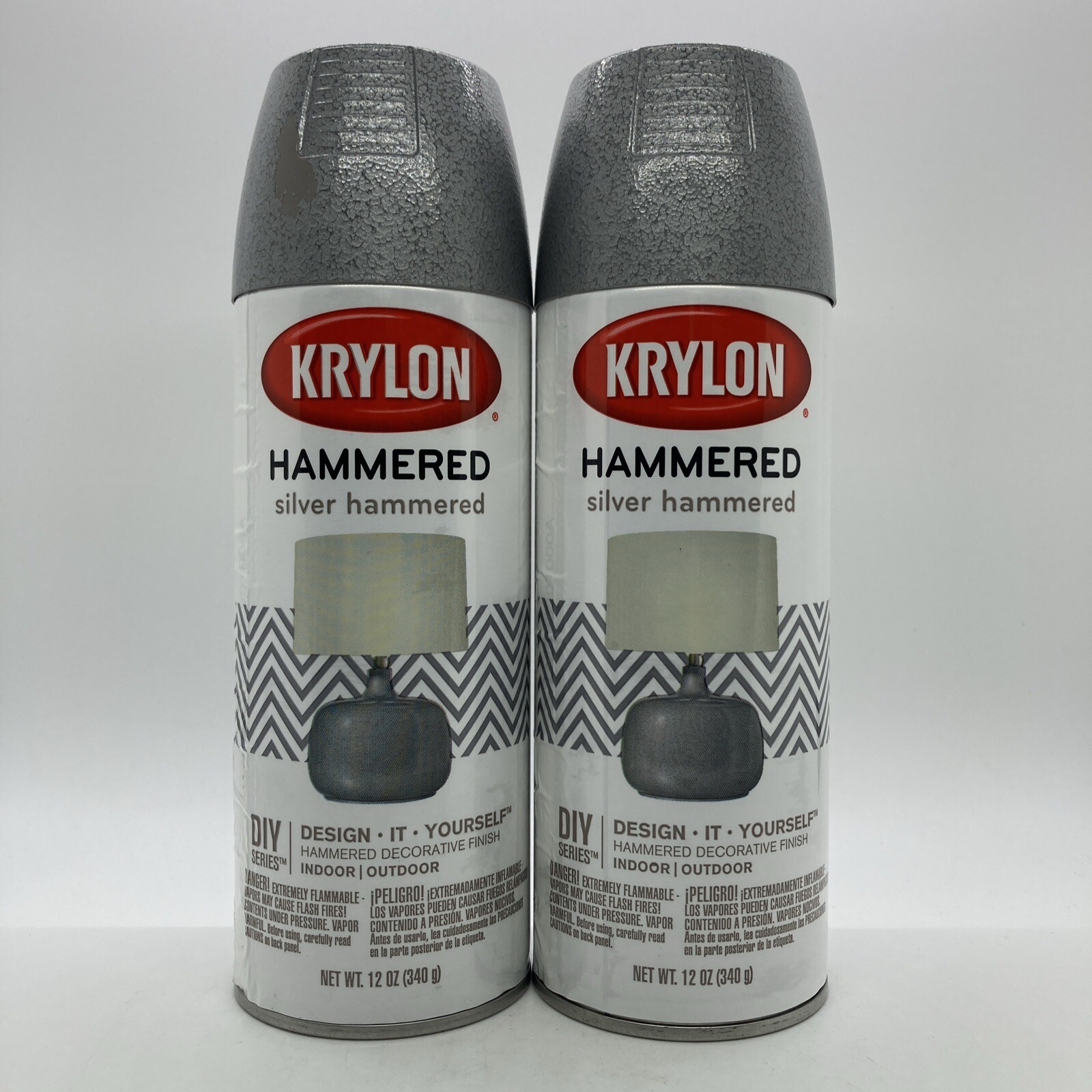 2 Pack – Krylon Silver Hammered Finish Spray Paint 3901, 12 oz each
