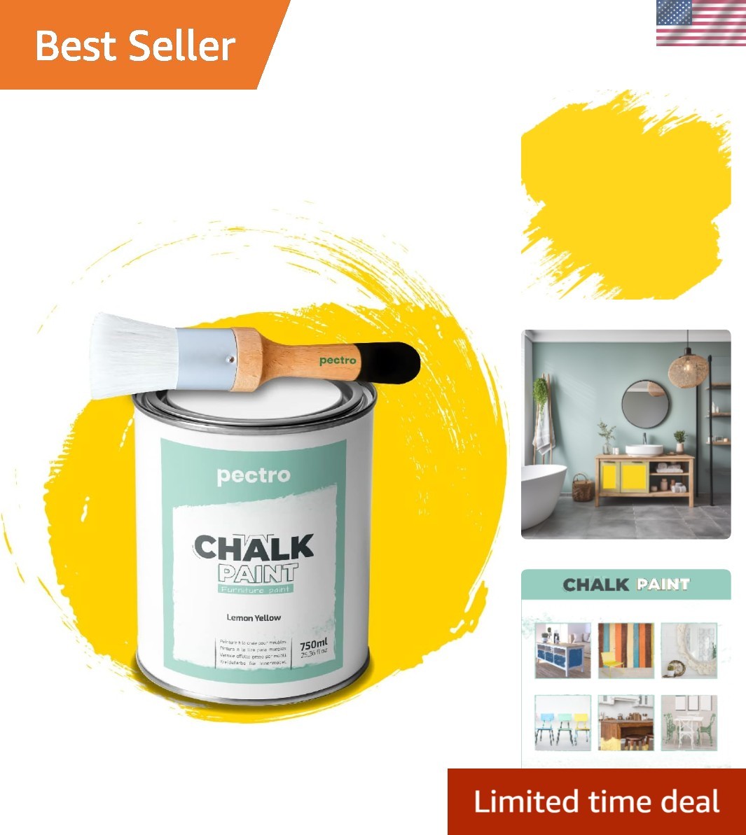 Chalk Paint for Furniture 25 fl.Oz. 750ml + Special Chalk Paint Brush – Furni…