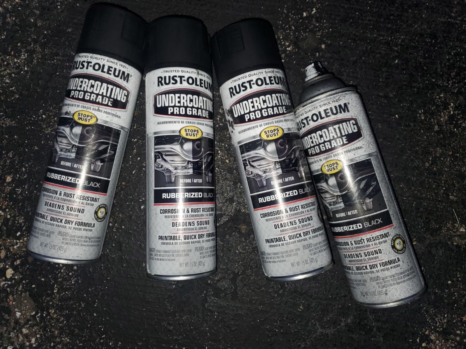 6PK Professional Grade Undercoating Spray Paint, 15 oz, Rubberized Black, 6 Pack