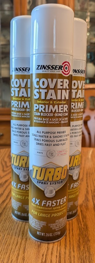 (3) Zinsser 26 Oz. Cover Stain Primer Spray with Turbo Spray System, Flat White