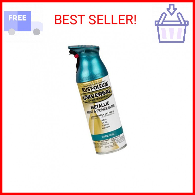 Rust-Oleum 330480 Universal All Surface Metallic Spray Paint, 11 oz, Turquoise