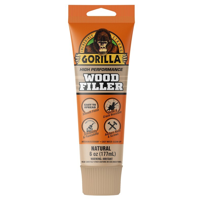 Gorilla High Performance Natural Wood Filler 6 oz Interior/Exterior Ready To Use