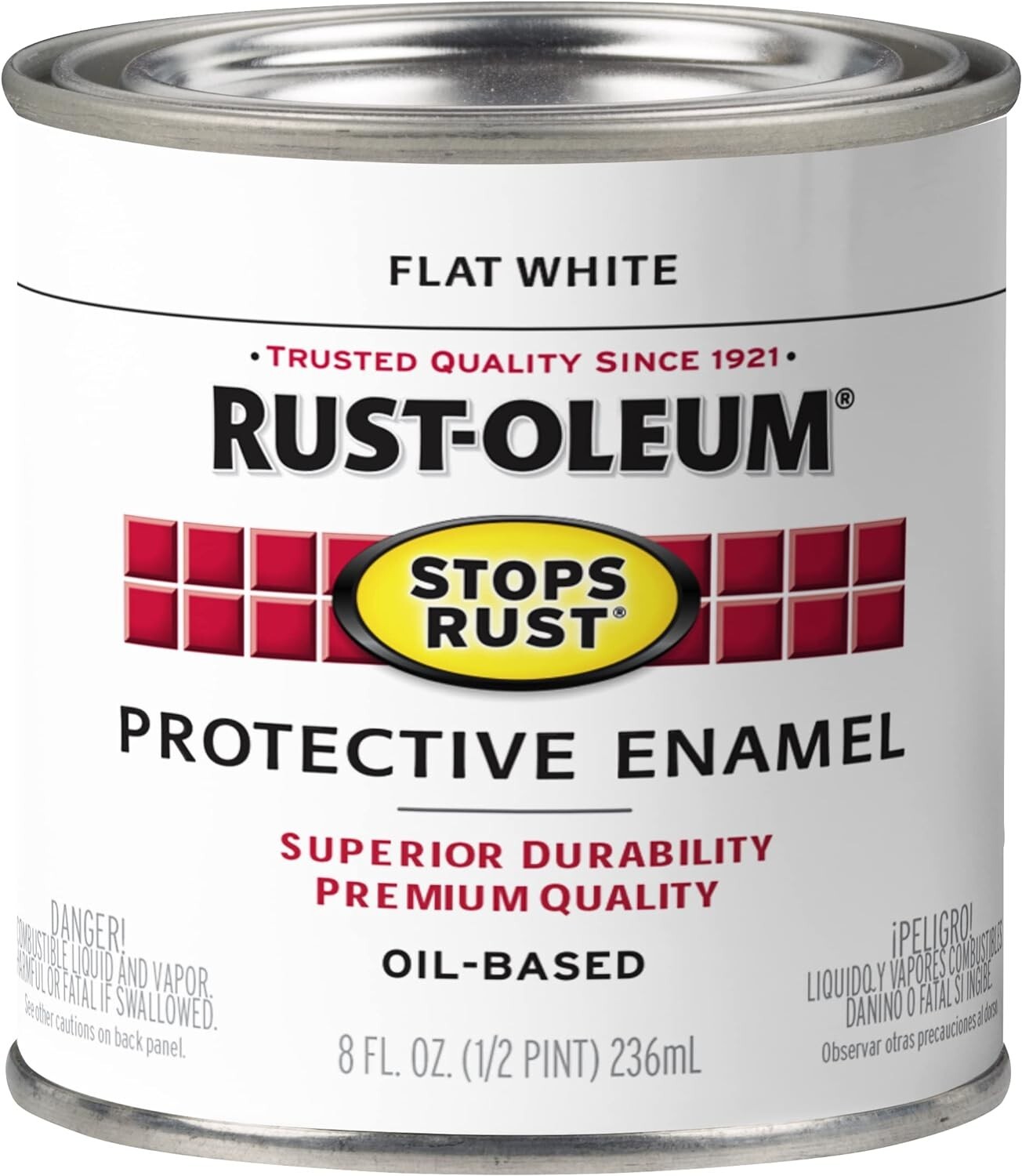 Rust-Oleum ~ FLAT WHITE ~ Protective Enamel Paint 8 oz Oil-Based 353493