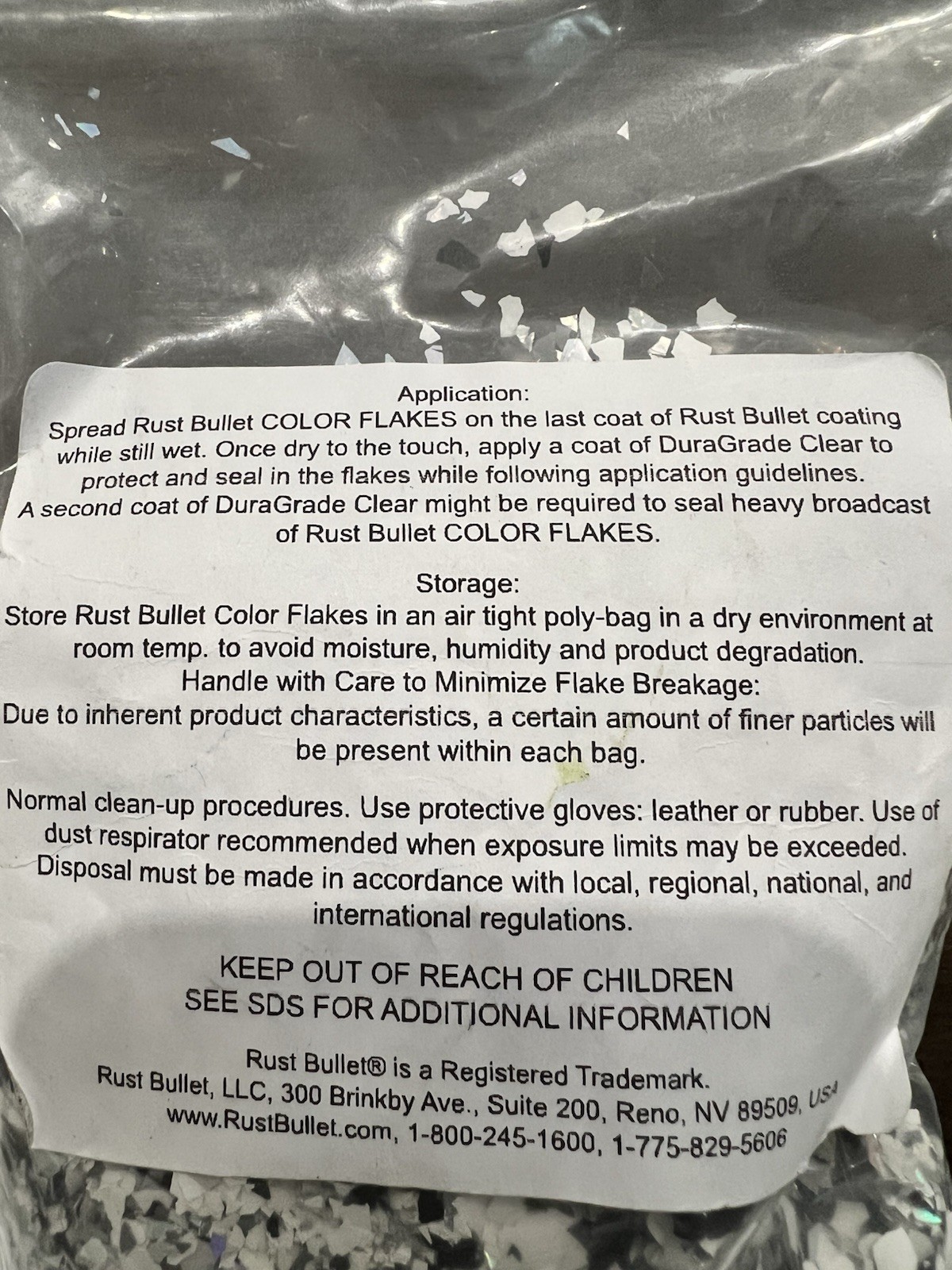 RUST BULLET Color Floor Flakes 1/4” Empire Sparkle Blend 1 lb.