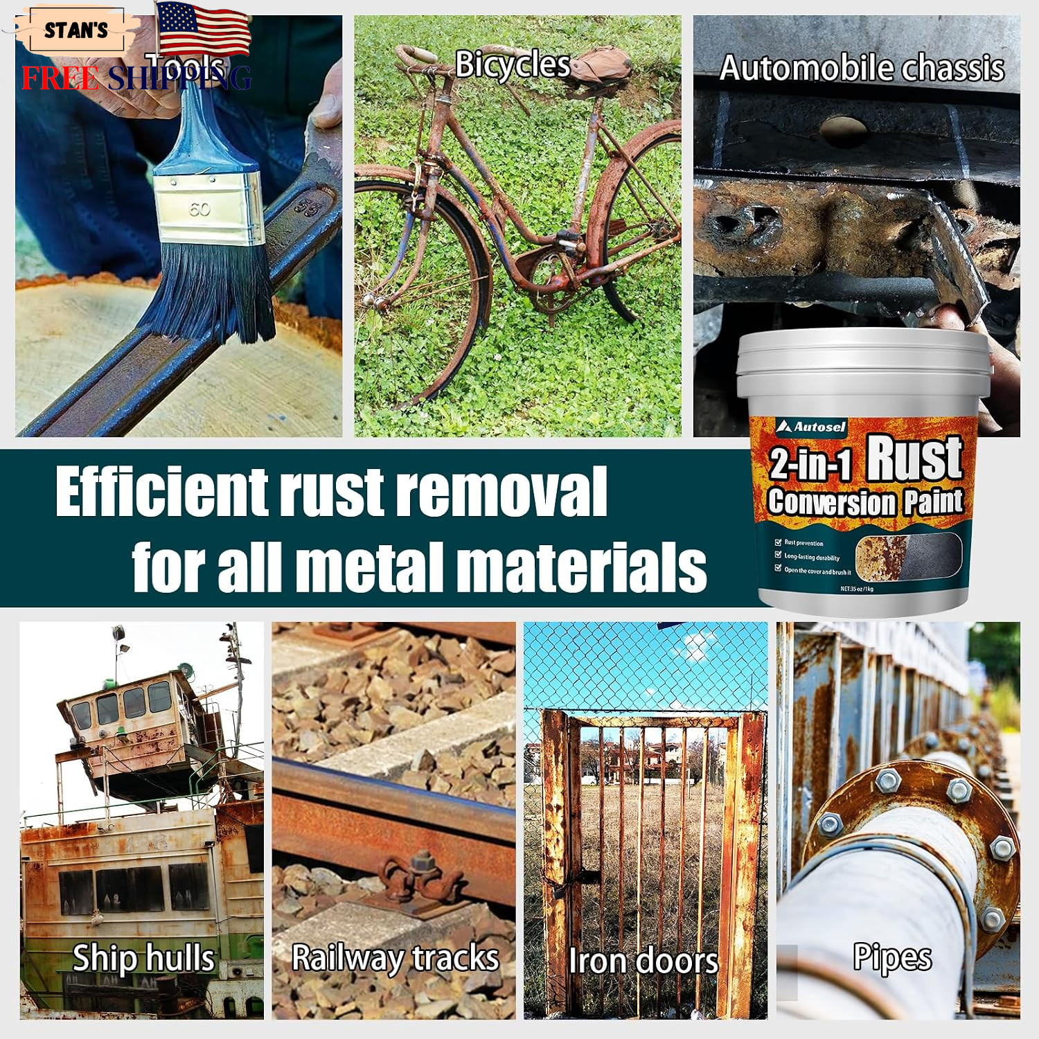 2 in 1 Rust Converter Primer 35oz Stops Rust Heat Resistant Coating Paint NEW…