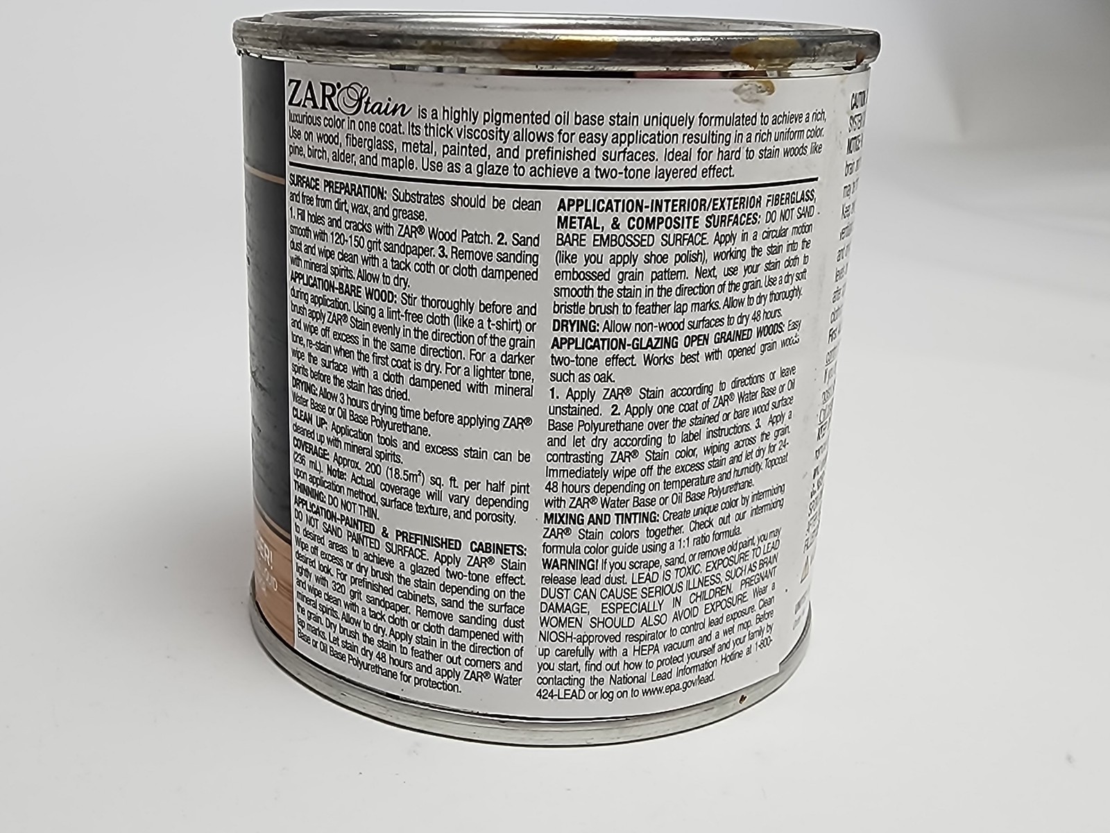 ZAR Interior Oil Base Multi-Surface Stain Golden Sunset 127 1/2 Pint (236 mL)