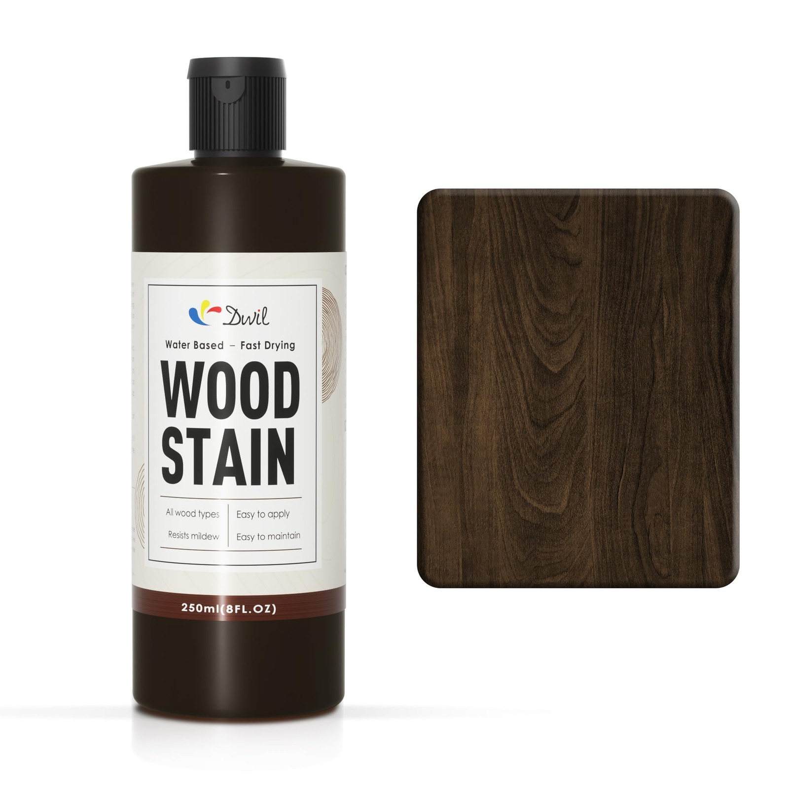 Water Based Wood Stain – Fast Drying, Low Odor, Non-Toxic for Indoor/Outdoor Use