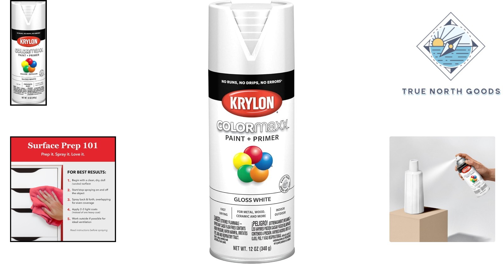Versatile 12 oz Gloss White Spray Paint & Primer for Indoor/Outdoor Projects