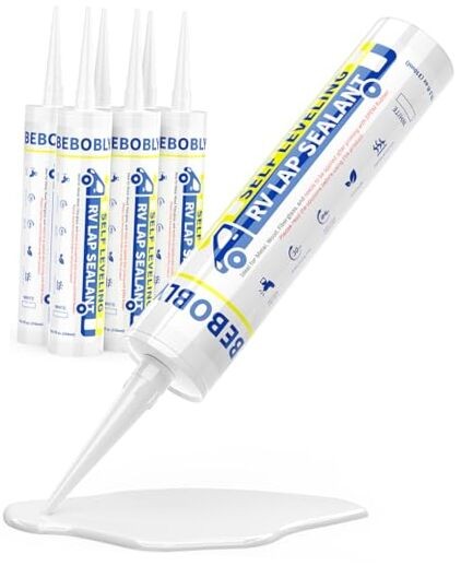 RV Roof Sealant, Self Leveling Lap Sealant White, RV Caulking 6 Pack
