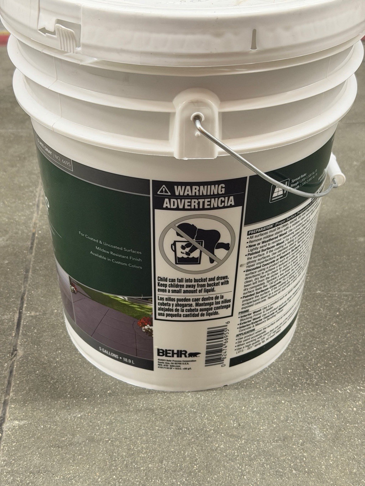 5 Gal Slate Gray Low-Lustre Enamel Interior/Exterior Porch and Patio Floor Paint