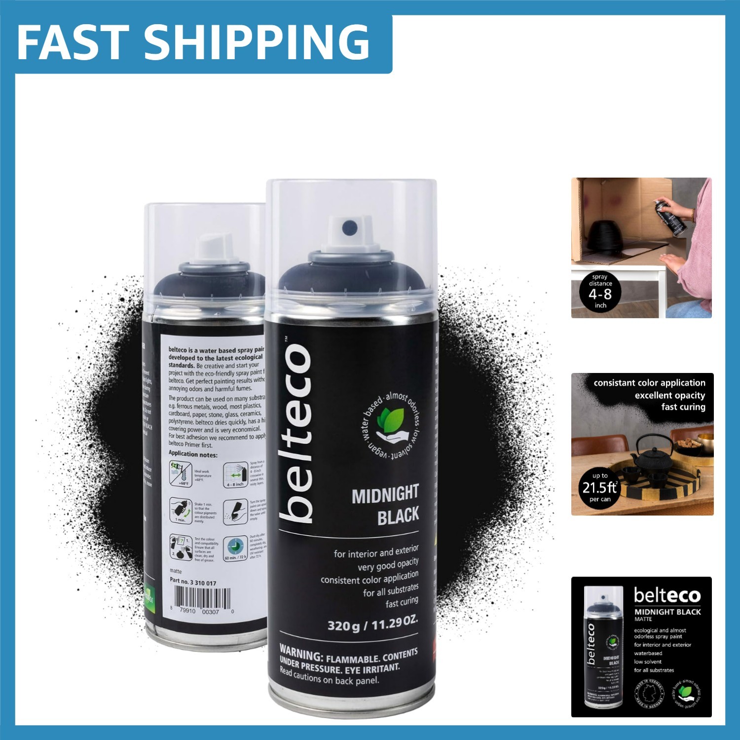 Quality Black Matte Spray Paint – Eco-Friendly, & Odorless Formula