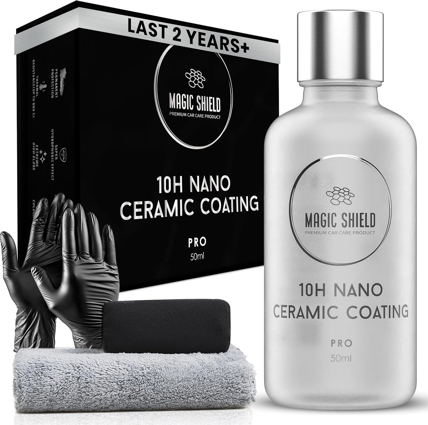 Ceramic Coating PRO 10H – Self-Healing | Long Lasting for 2 Cars+ | Advanced Sio
