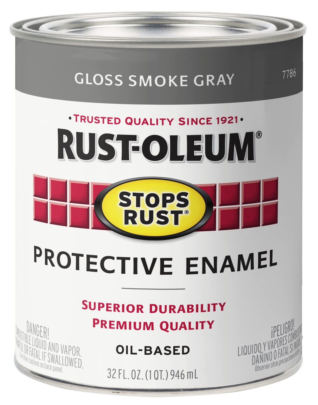 Rust-Oleum 7786502 Protective Enamel 32 Fl Oz (Pack of 1), Gloss Smoke Gray