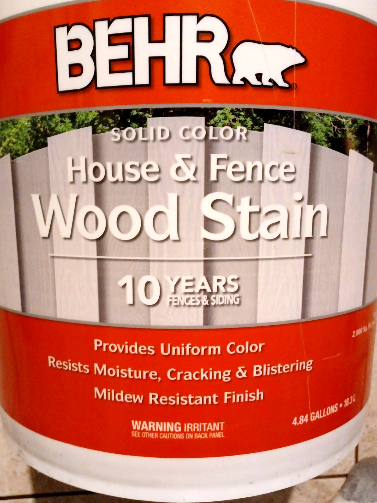 NEW 5 Gal White Solid Exterior Wood Stain for House Siding and Fence Protection