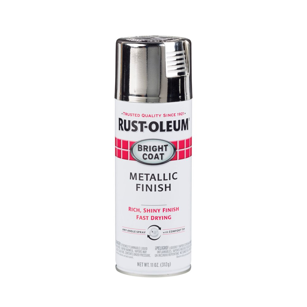All Surfaces Rust Protection Bright Coat Metallic Chrome Spray Shiny Finish 11Oz