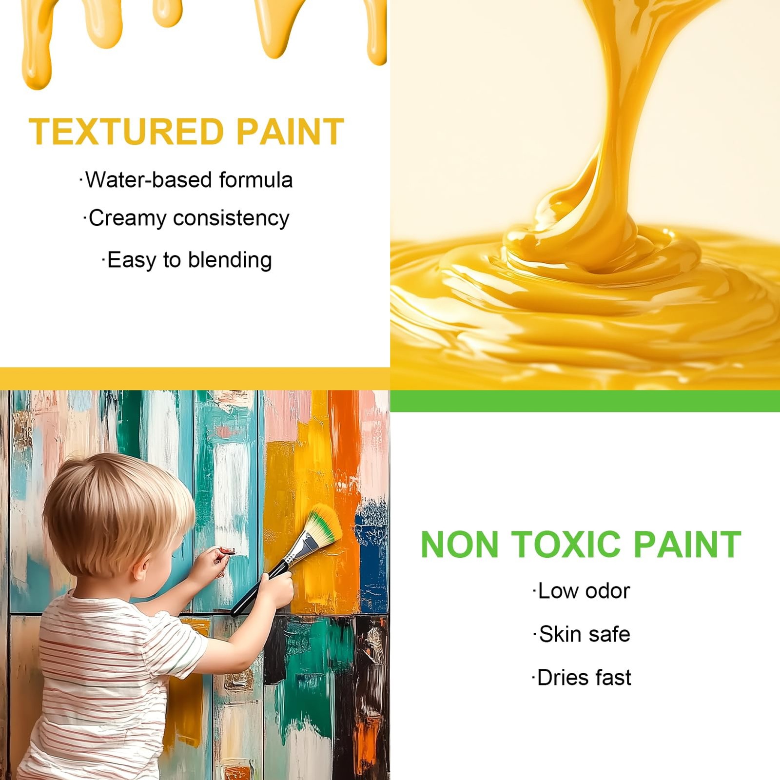 Nicpro 14 Colors Chalk Paint for Furniture, 2 fl oz (60ml) Ultra Matte Finish Ac