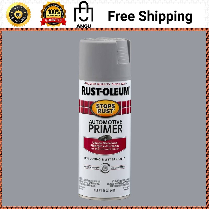 Rust-Oleum 2081830 Stops Rust Automotive Primer Spray Light Gray 12 oz