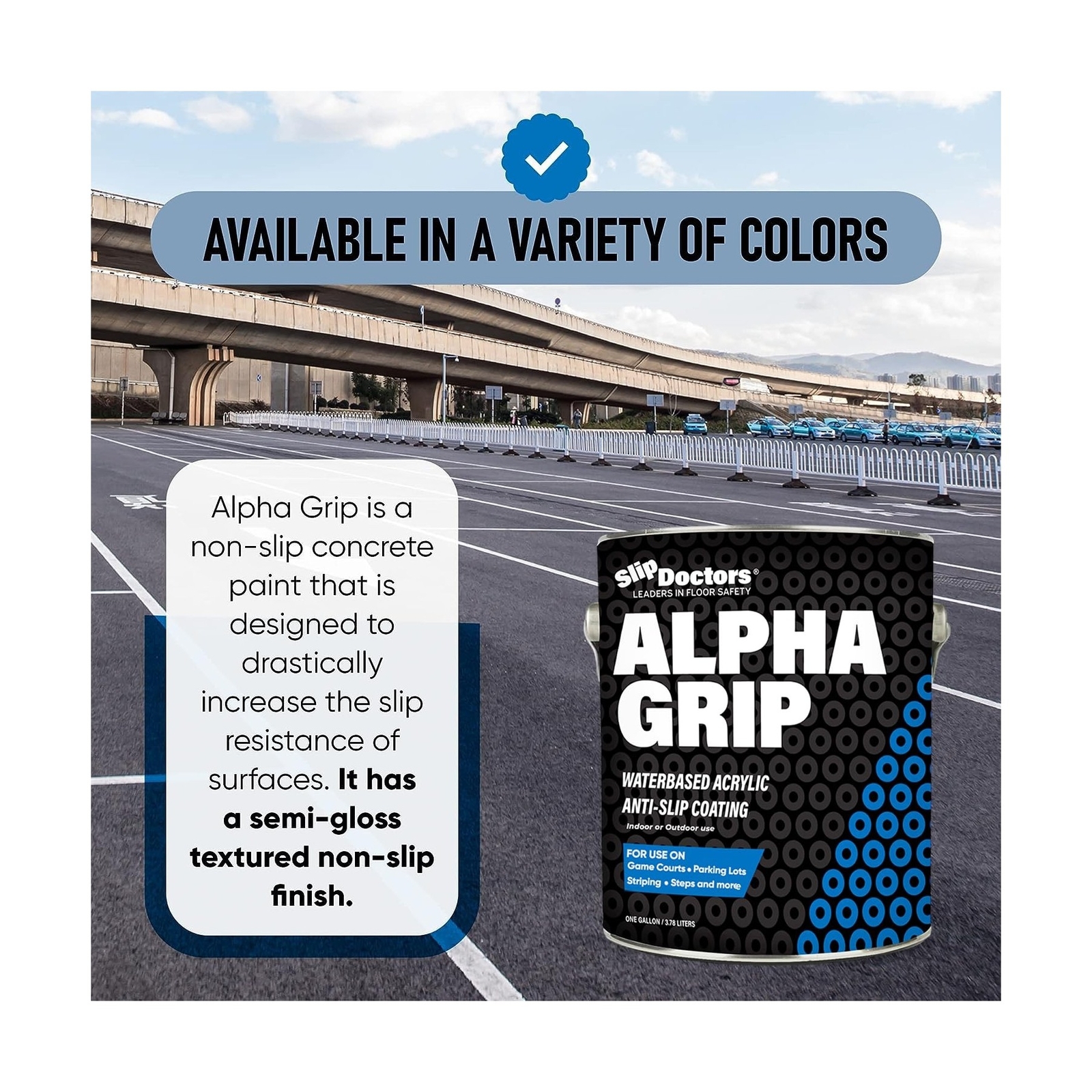 Alpha Grip Non-Slip Paint for Concrete & Asphalt – Non-Skid Coating Ideal