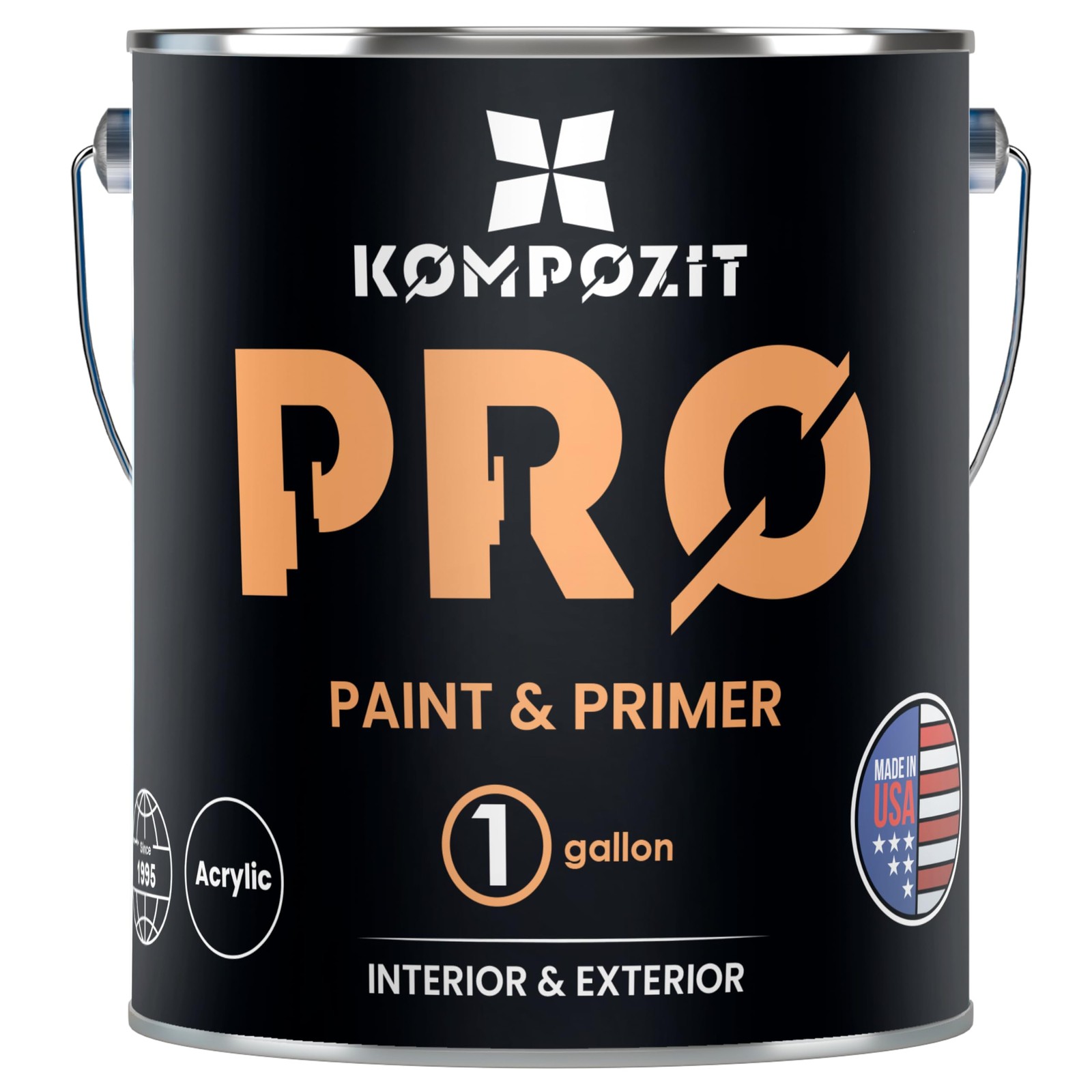 KOMPOZIT Acrylic Paint & Primer (2-in-1) – White Satin – Interior & Exterior …