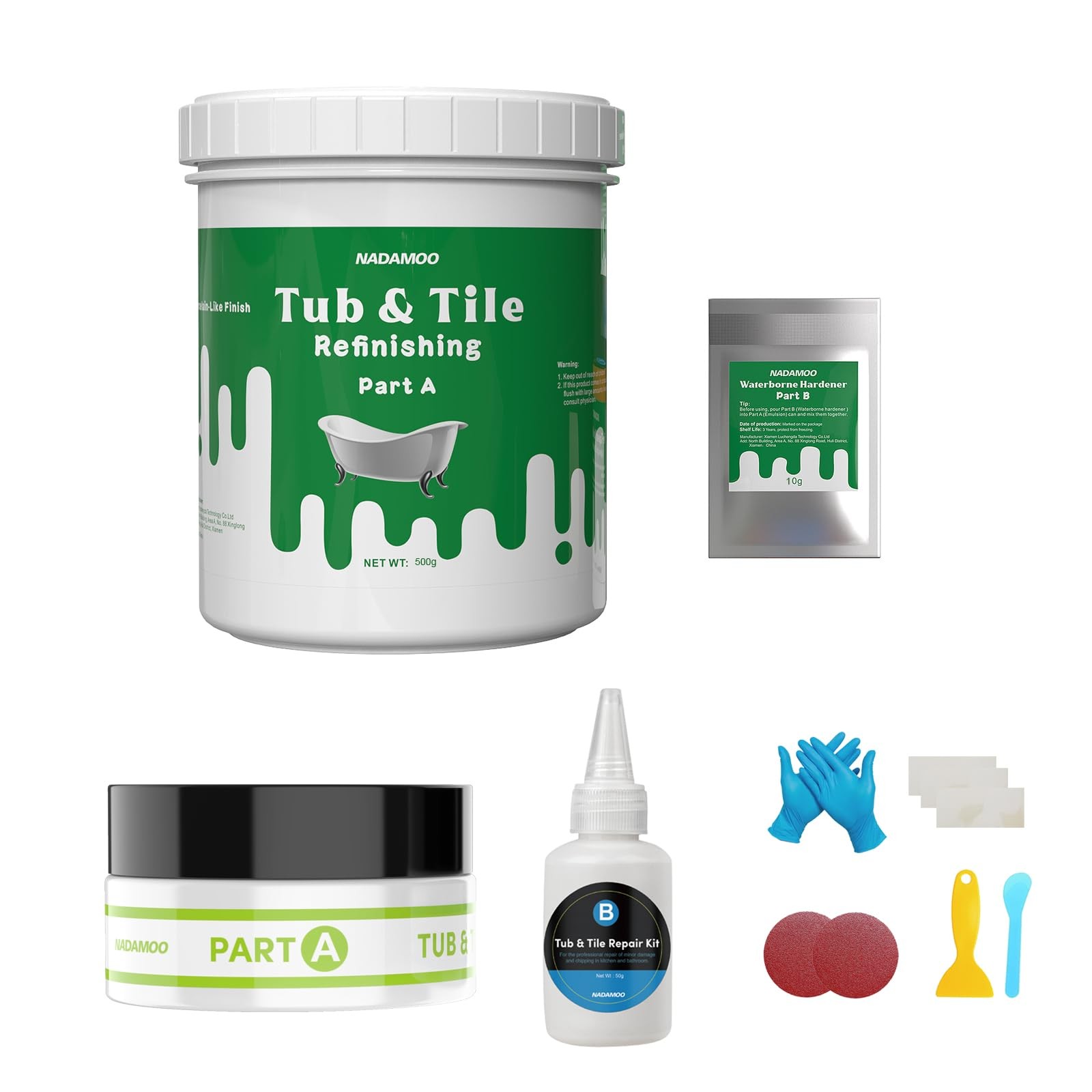 NADAMOO Tub and Tile Repair Kit Refinishing 1 count (pack of 1), White