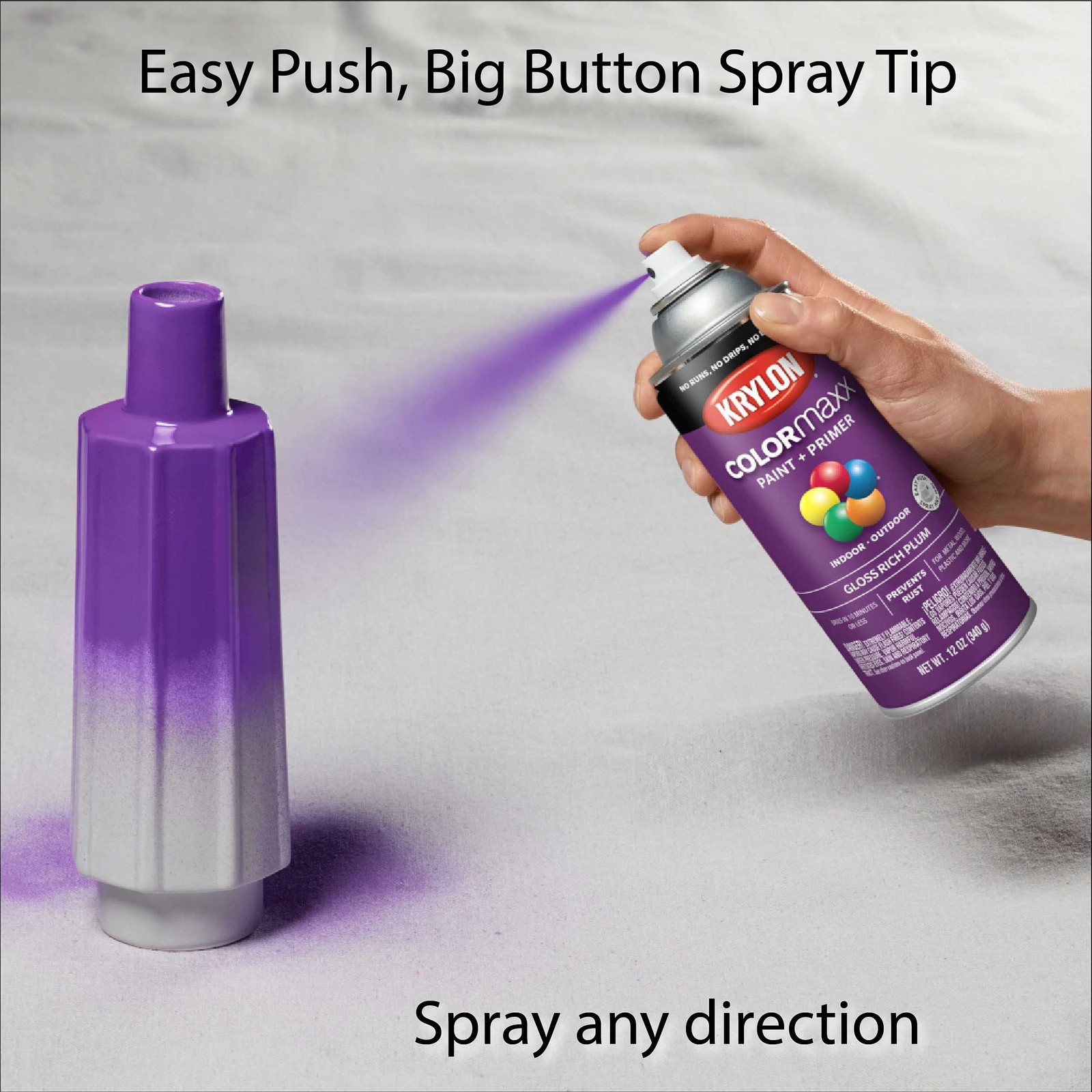 Krylon COLORmaxx Rich Plum 12 Oz Fast Dry Spray Paint for Indoor and Outdoor Use