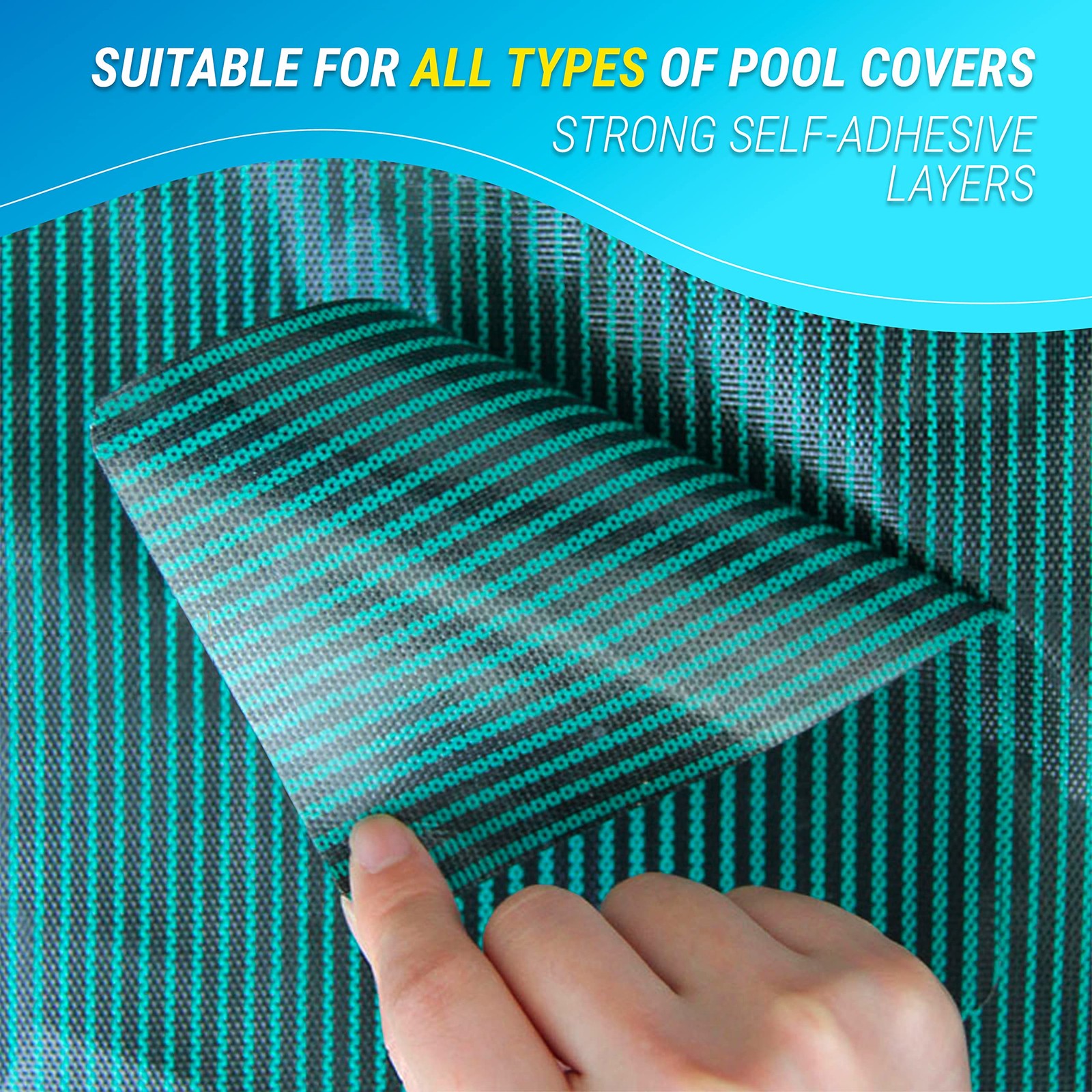 Pool Cover Patch Repair Kit, 3 Pack 4 x 8 Inch Green of 3,