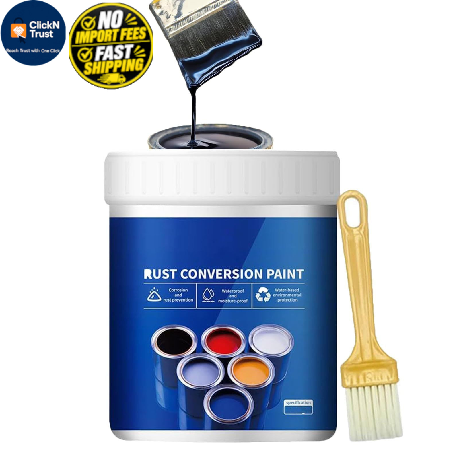 Rust Conversion Paint,Rusty Metal Primer,Anti 1 Fl Oz (Pack of 1), BLACK