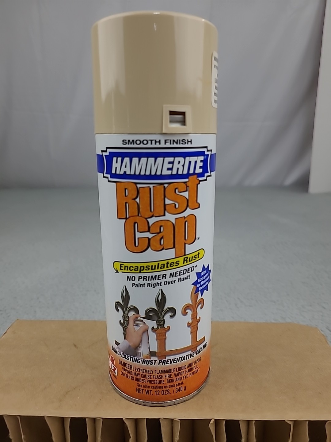 1x Hammerite Rust Cap Smooth Almond Finish Kilz 12 oz. Spray Can