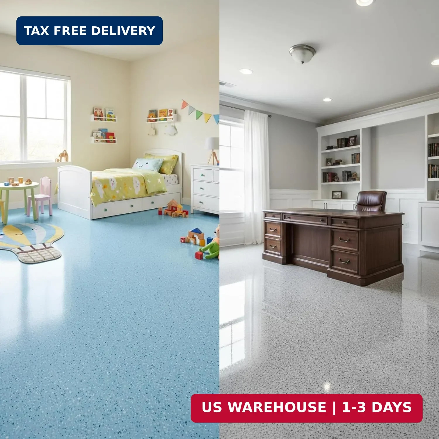 Epoxy Colored Sand Floor Paint, Self-leveling Epoxy Floor Paint for Indoor and O