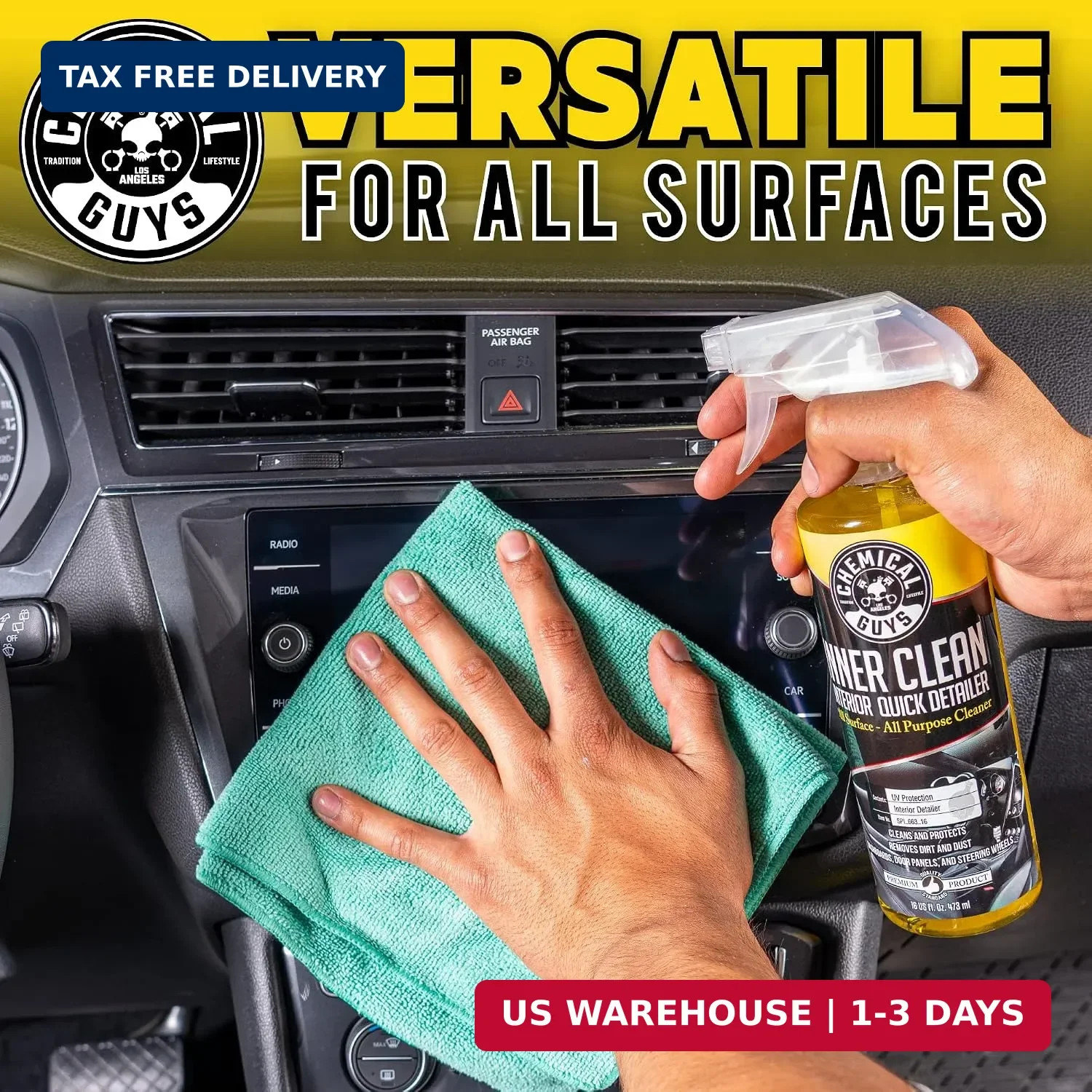 Chemical Guys, InnerClean Interior Quick Detailer & Protectant Spray, 16 oz | Sp
