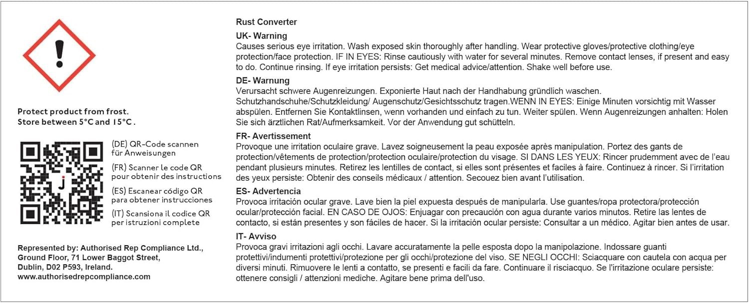 Rust Neutralizer & Converter for Metal – 150ml Waterproof Finish, Easy to Apply
