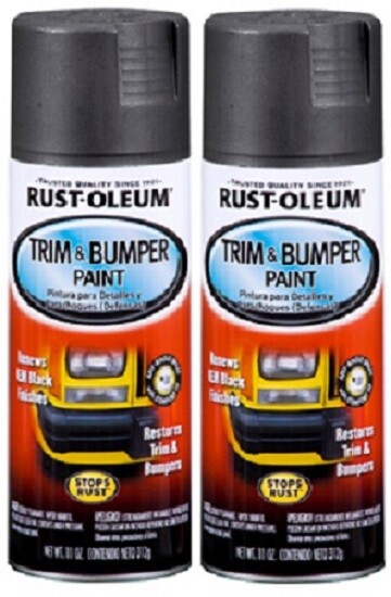 (2) Pk Rust-Oleum 251574 11 Oz Trim And Bumper Formula Matte Black Paint Spray