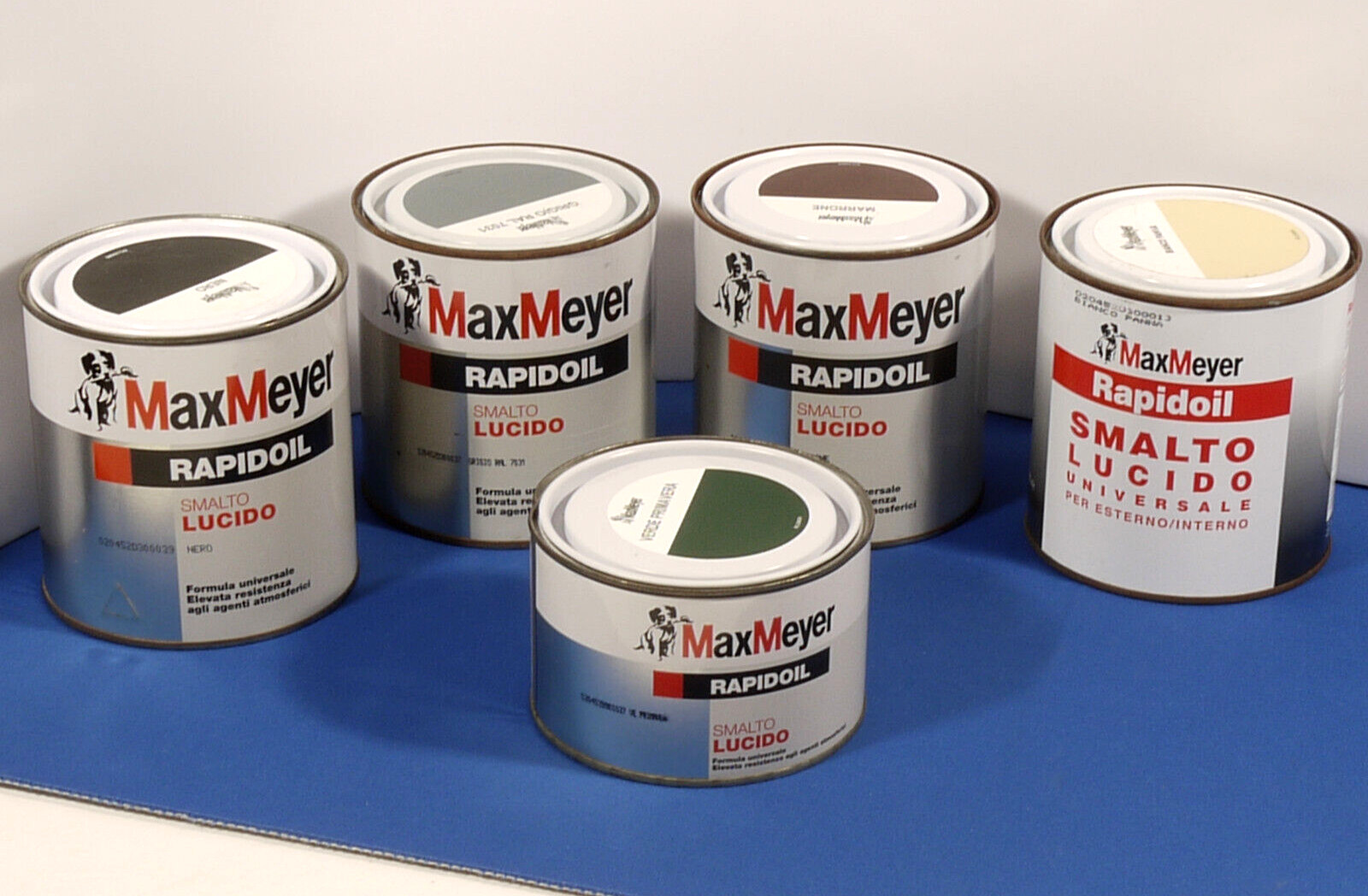PRL) MAX MEYER POLISHED ENAMEL PAINT COLORS RAPIDOIL PAINT 5 PCS IRON WOOD