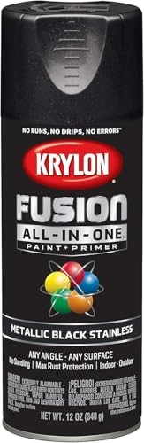 Black Stainless 12 Ounce Spray Paint Superior Adhesion Indoor Outdoor Use