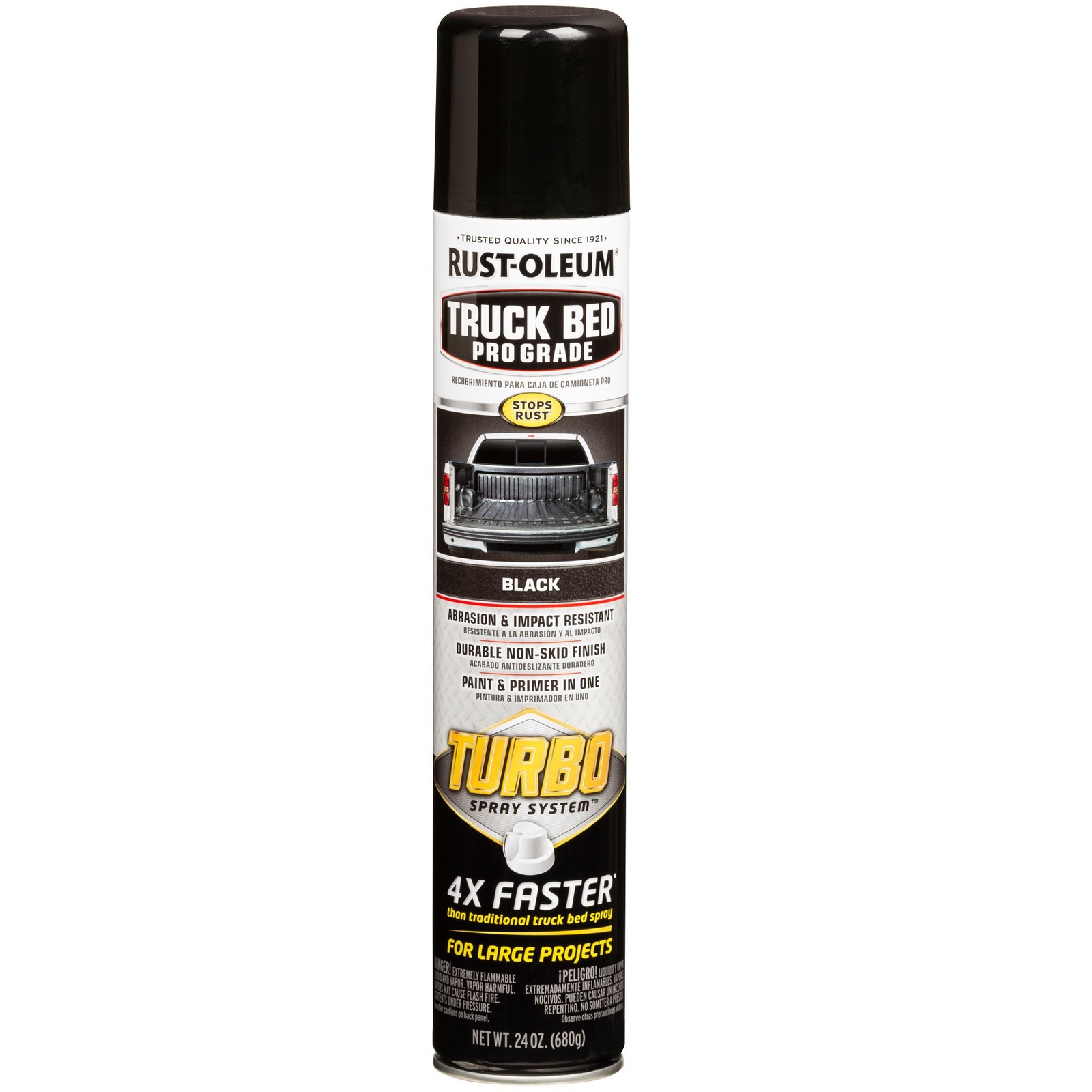 Rust-Oleum Automotive Truck Bed Pro Grade Turbo Spray, 24oz Black- 340455
