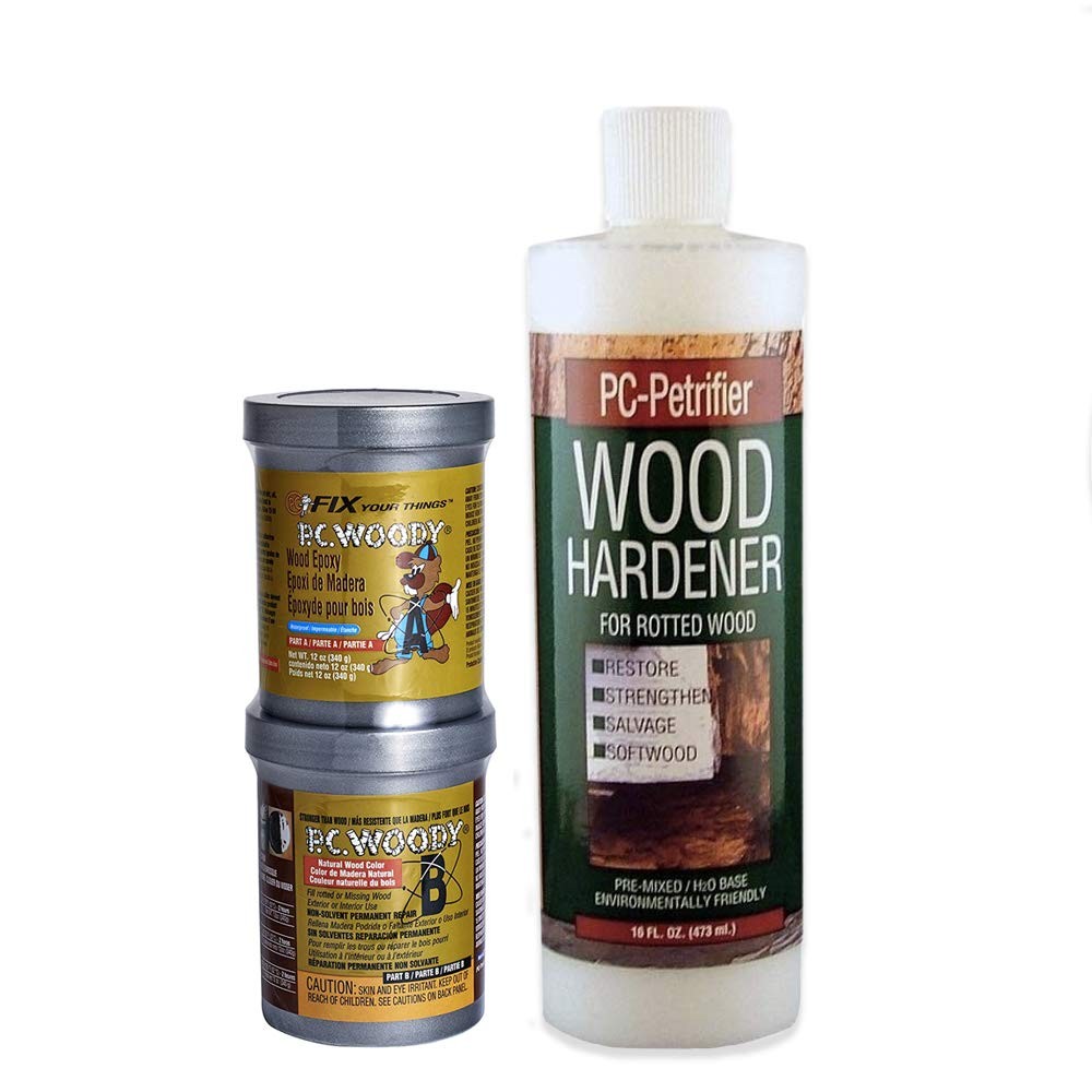 PC-Products PC-Woody Wood Repair Woody (12 oz) & Petrifier (16 Kit, Tan