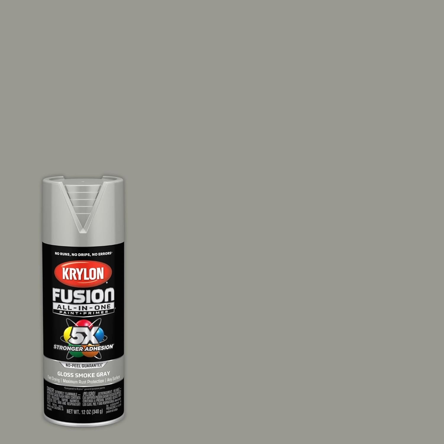 Fusion All-In-One Spray Paint – 12 oz Gloss Smoke Gray for Indoor/Outdoor Use