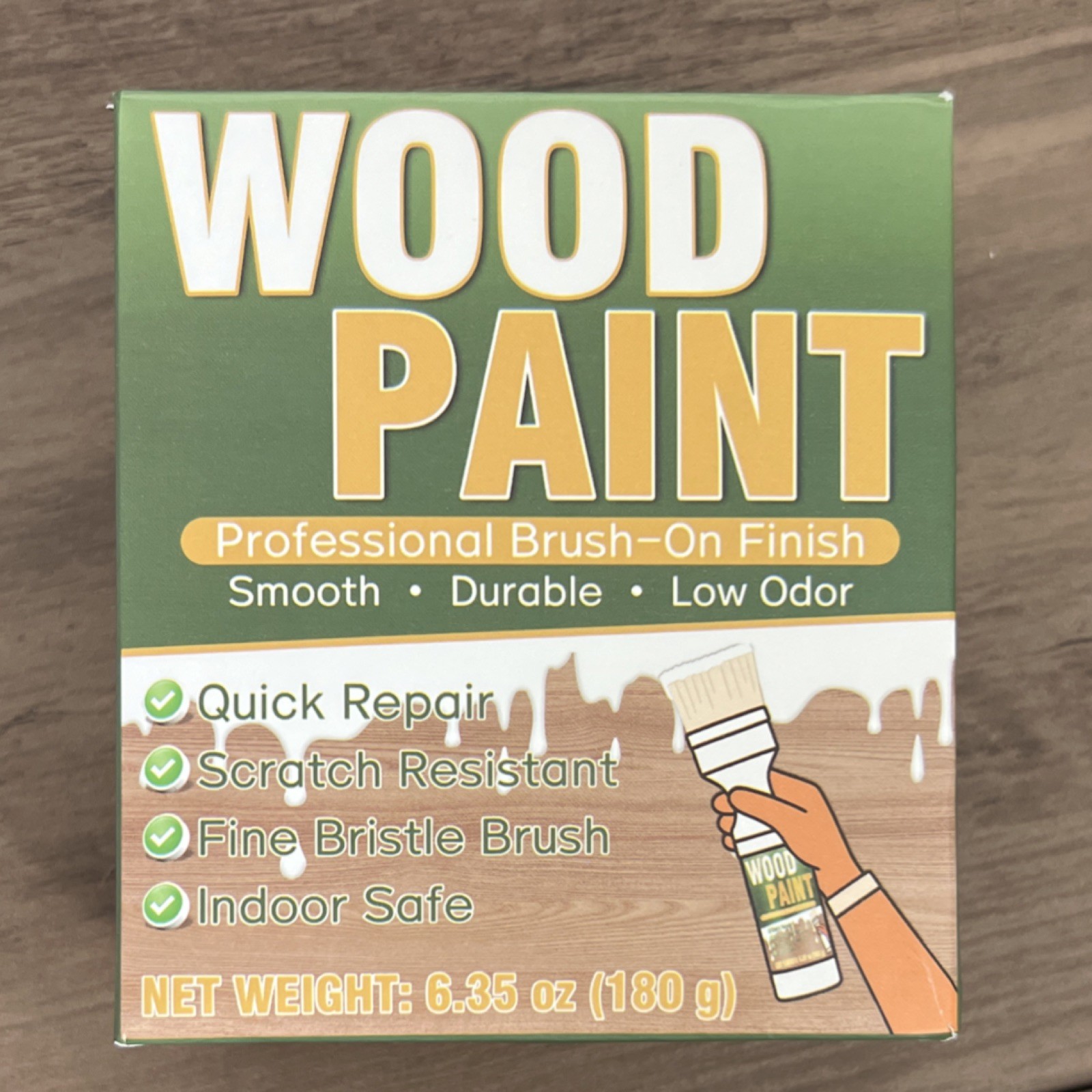 Wood Paint Brush-On Finish 6.35 oz (180 g) Smooth Durable Low Odor