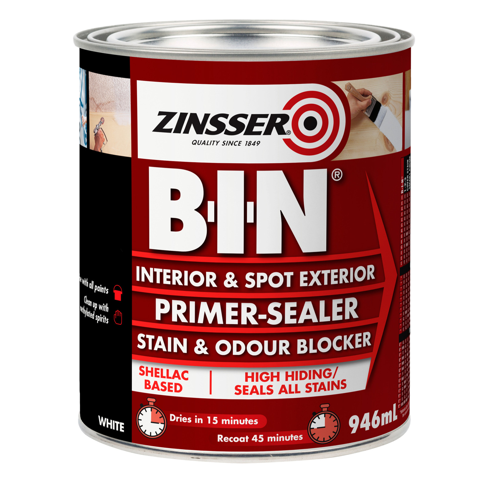 Zinsser 946ml White B-I-N Primer Sealer Stain Blocker