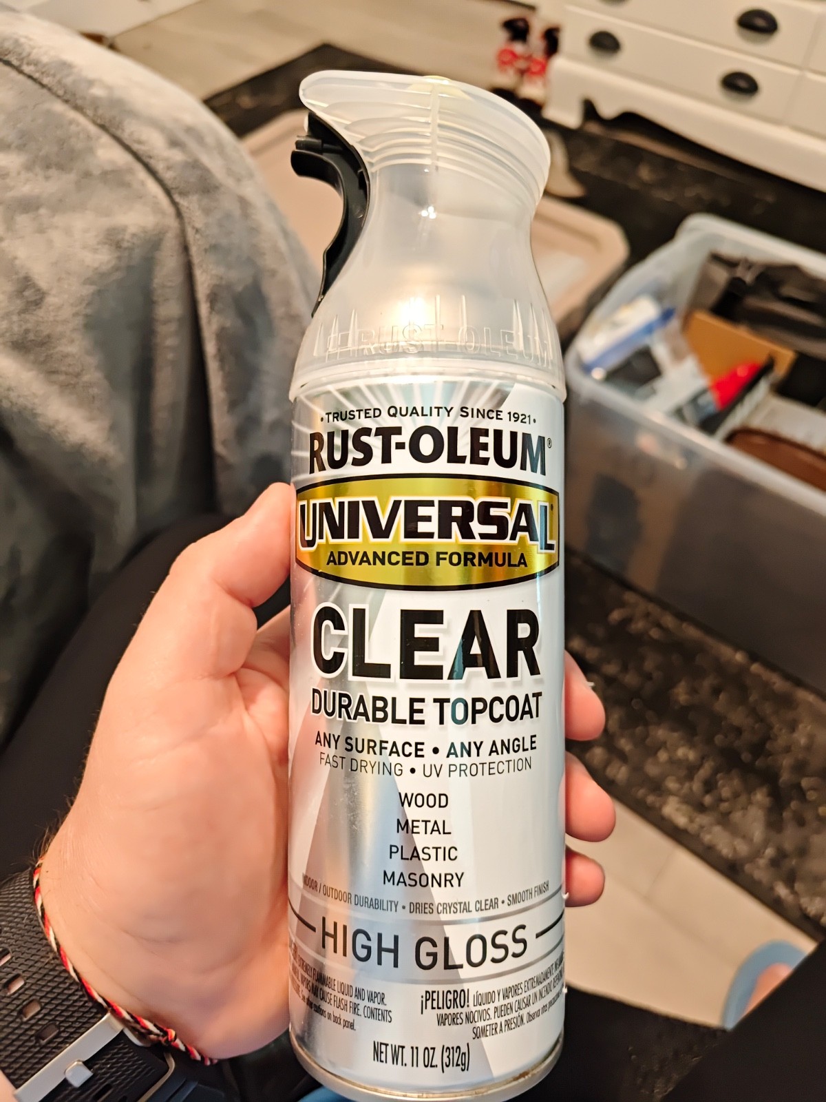 Rust-Oleum 302110 Universal All Surface Clear Topcoat Spray, 11 Oz, High Gloss C