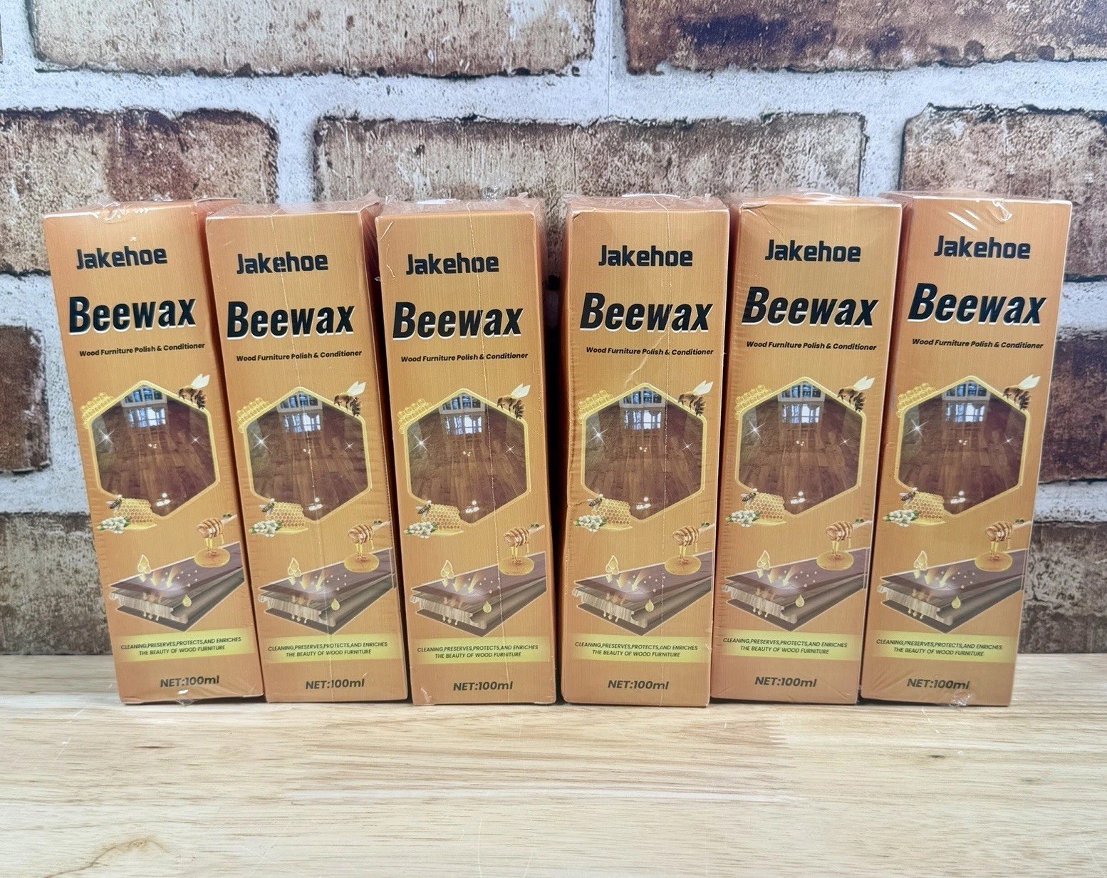 6 PC LOT / Jakehoe Beeswax Wood Polish & Conditioner 100ml