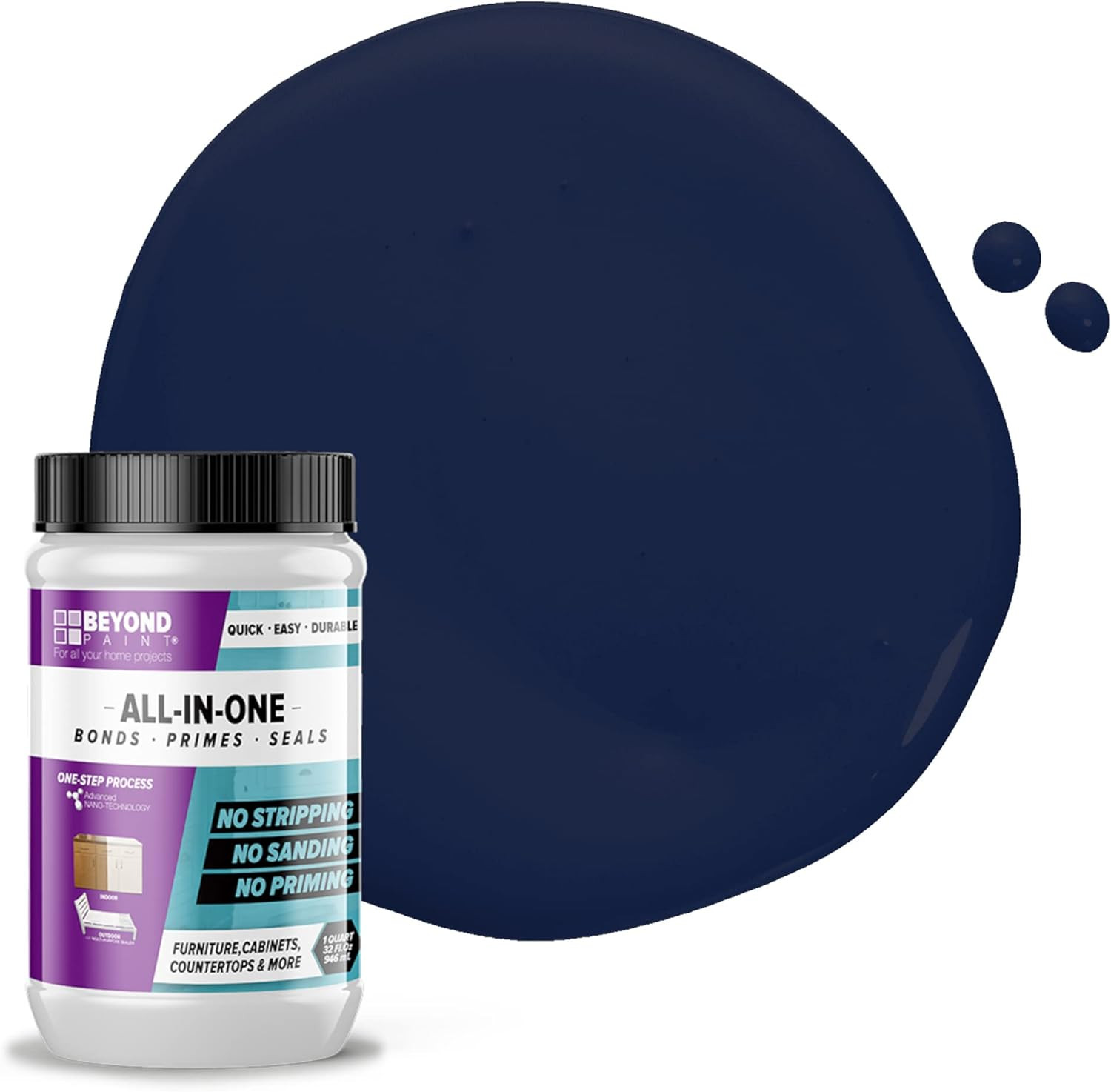 Navy All-In-One Refinishing Paint – Matte Finish, No Sanding, 1 Quart