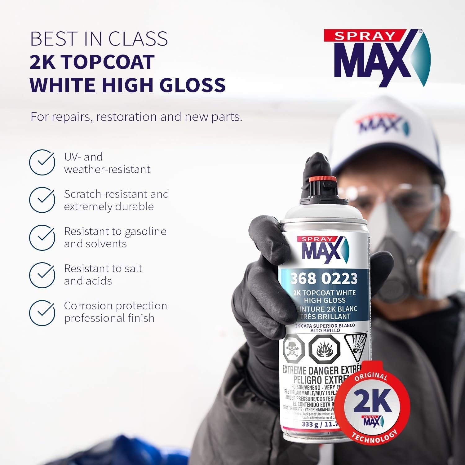 Long-Lasting Glossy White Paint Spray – Chemical Resistant