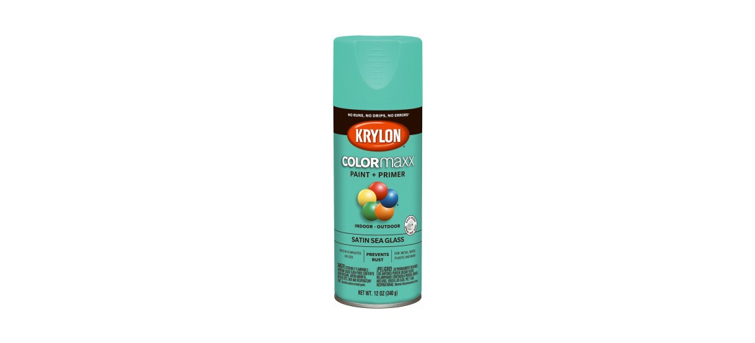 KRYLON 5576 COLORmaxx Spray Paint, Satin, Sea Glass, 12 oz, Aerosol Can