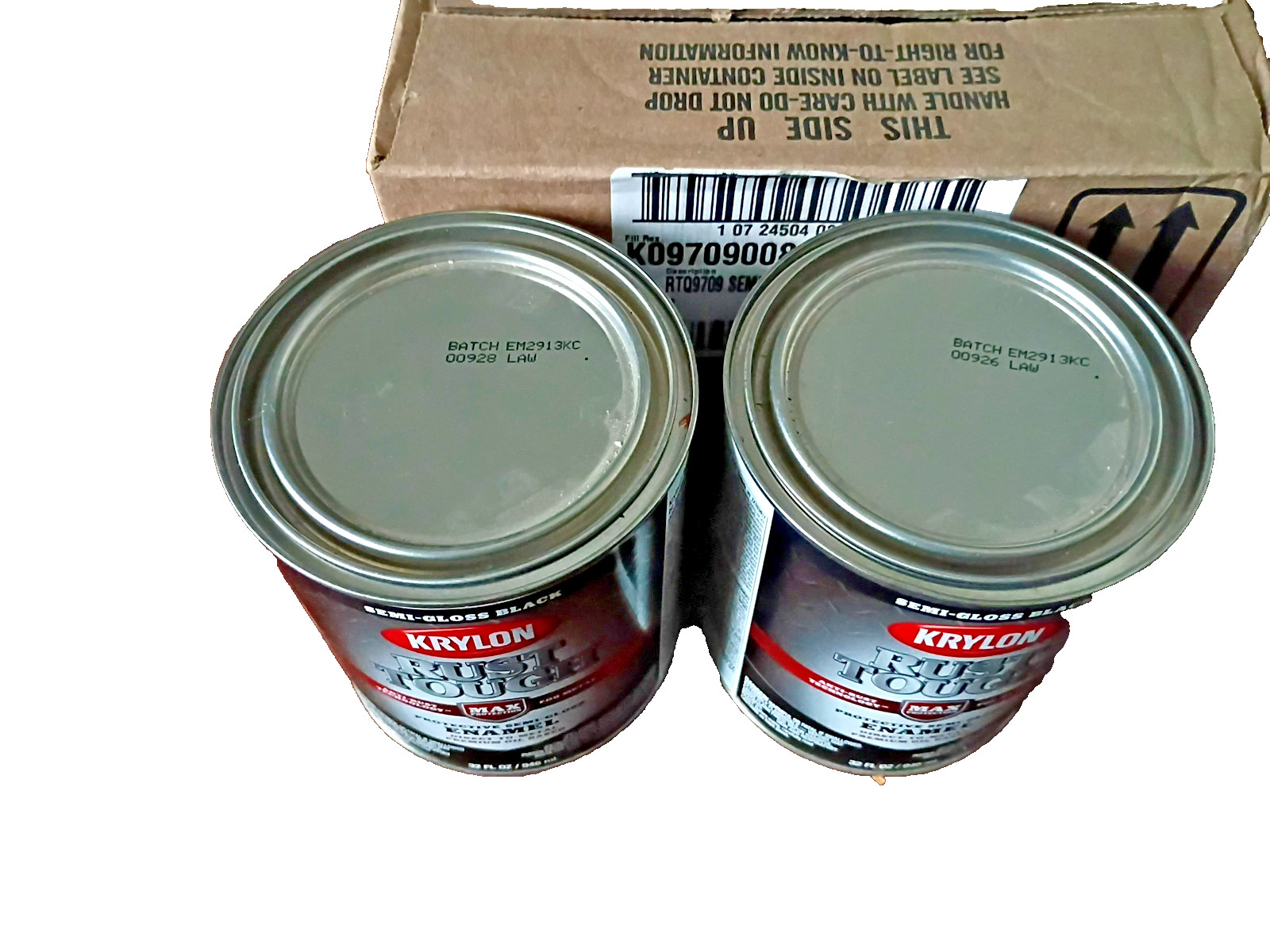 Krylon Rust Tough Oil-Based Semi-Gloss Rust Control Enamel, Black, 1 Qt.- 2 PACK