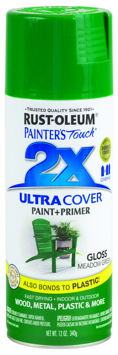PAINTER’S Touch Gloss Spray Paint, Gloss, Meadow Green, 12 oz, Aerosol Can